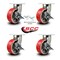 Service Caster 8 Inch Heavy Duty Red Poly on Cast Iron Caster Brakes 2 Swivel Locks, 4PK SCC-KP92S830-PUR-RS-SLB-BSL-2-SLB-2 - alternate 4